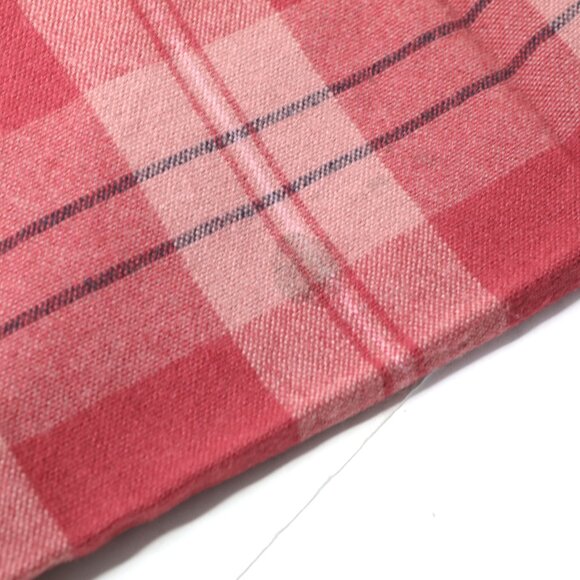 Vintage Air Canada Plaid Wool Blanket Red Checked Retro 70s Travel Red Pink Navy - Picture 4 of 9